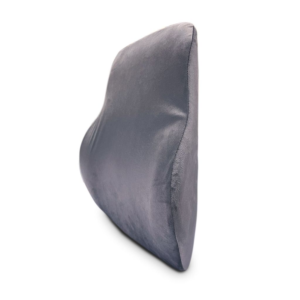 Sleepsia Memory Foam Orthopedic Lumbar Support Cooling Gel Cushion - Support for Office Chair, Chair and Car- Back Support Cushion, Improve Back Posture,Back Pain Relief (Grey Velvet)