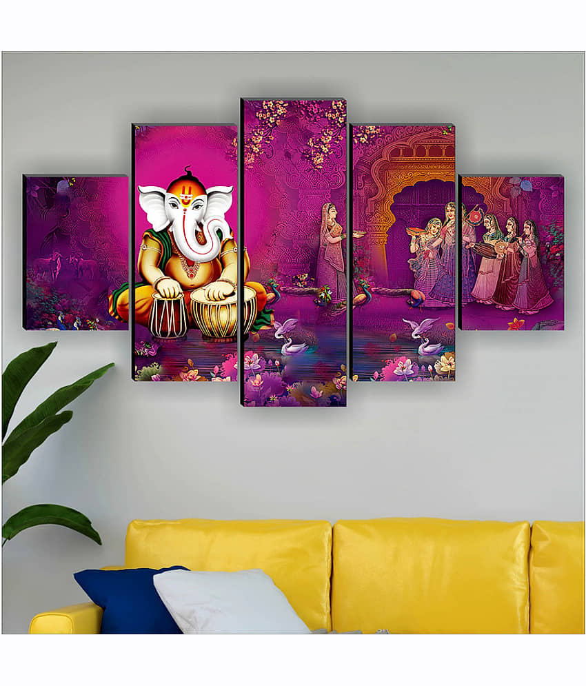 Saf Lord Ganesh Ji Religious Wall Hanging Framed Painting view 2