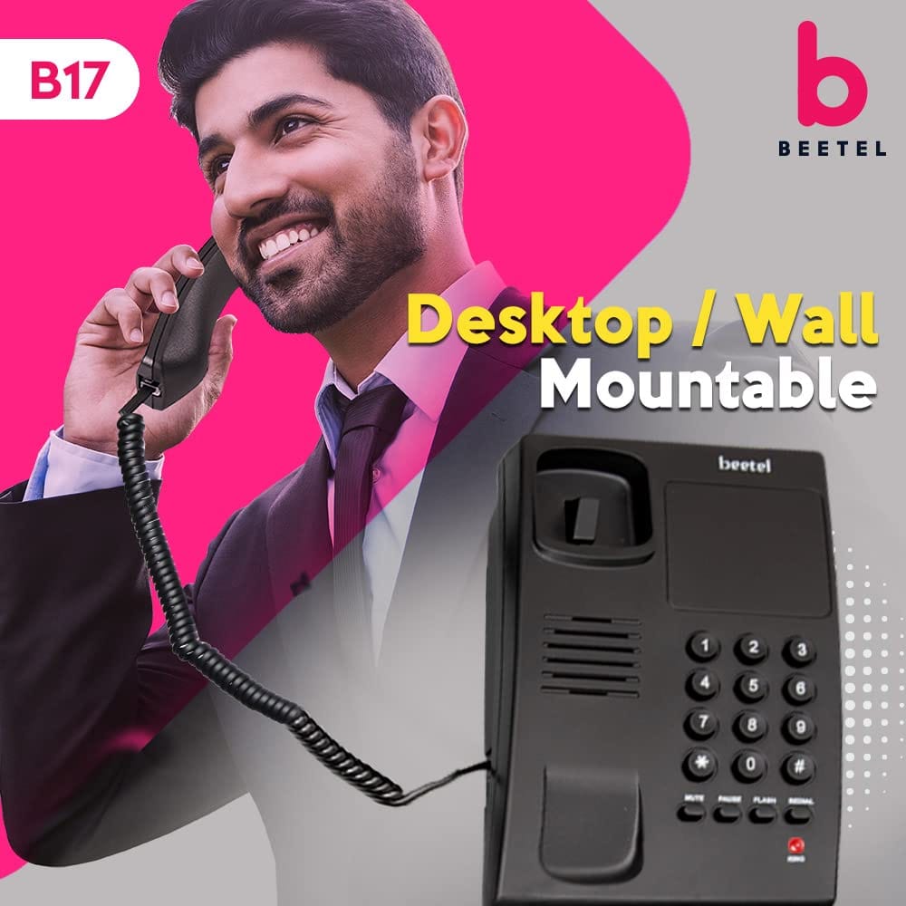 Beetel B17 Corded Landline Phone, Ringer Volume Control, LED for Ring Indication, Wall/Desk Mountable, Elegant Design,Clear Call Quality.. view 2
