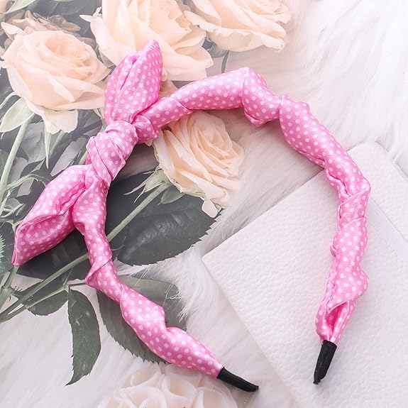 Li'l Diva Minnie Mouse Pink Headband With A Polka Dot Bow For Girls 3 Years And Above view 2