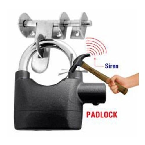 Metal Anti Theft Burglar Pad Lock Alarm Security Siren, Standard Size (Random Colour) view 2