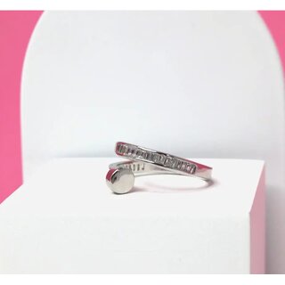 Trendy Silver crystal finger ring for women's