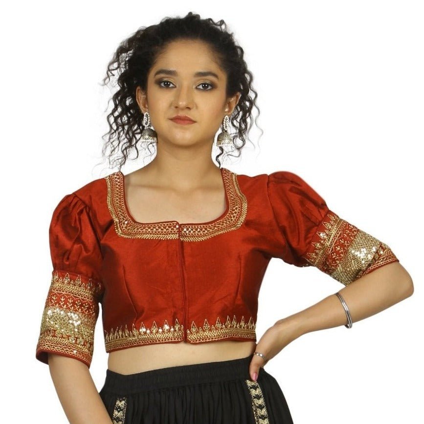 TheHangr Maroon Raw Silk Blouse - 34 view 2