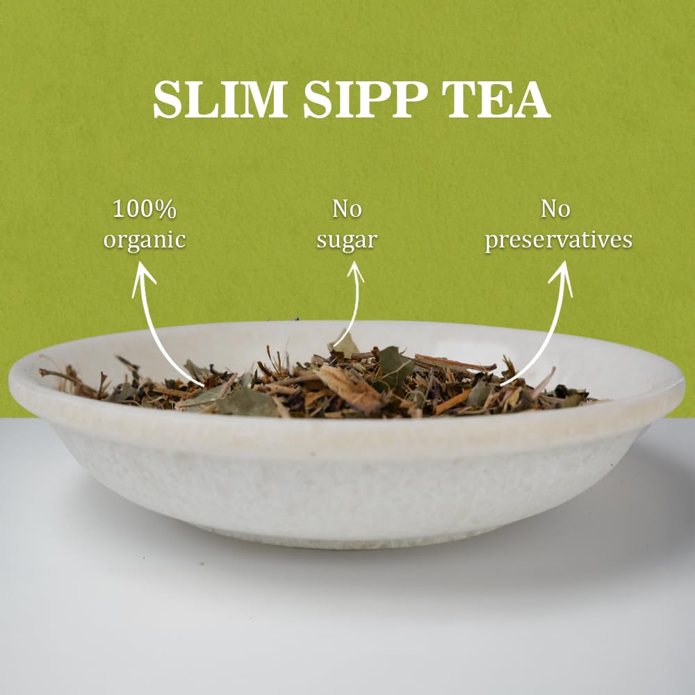 TEA TRIBE Herbal Tea Slim Sipp Green Blend Loose Leaf Tea 100 Gm Pack for Steeping and Herbal Formulation view 2