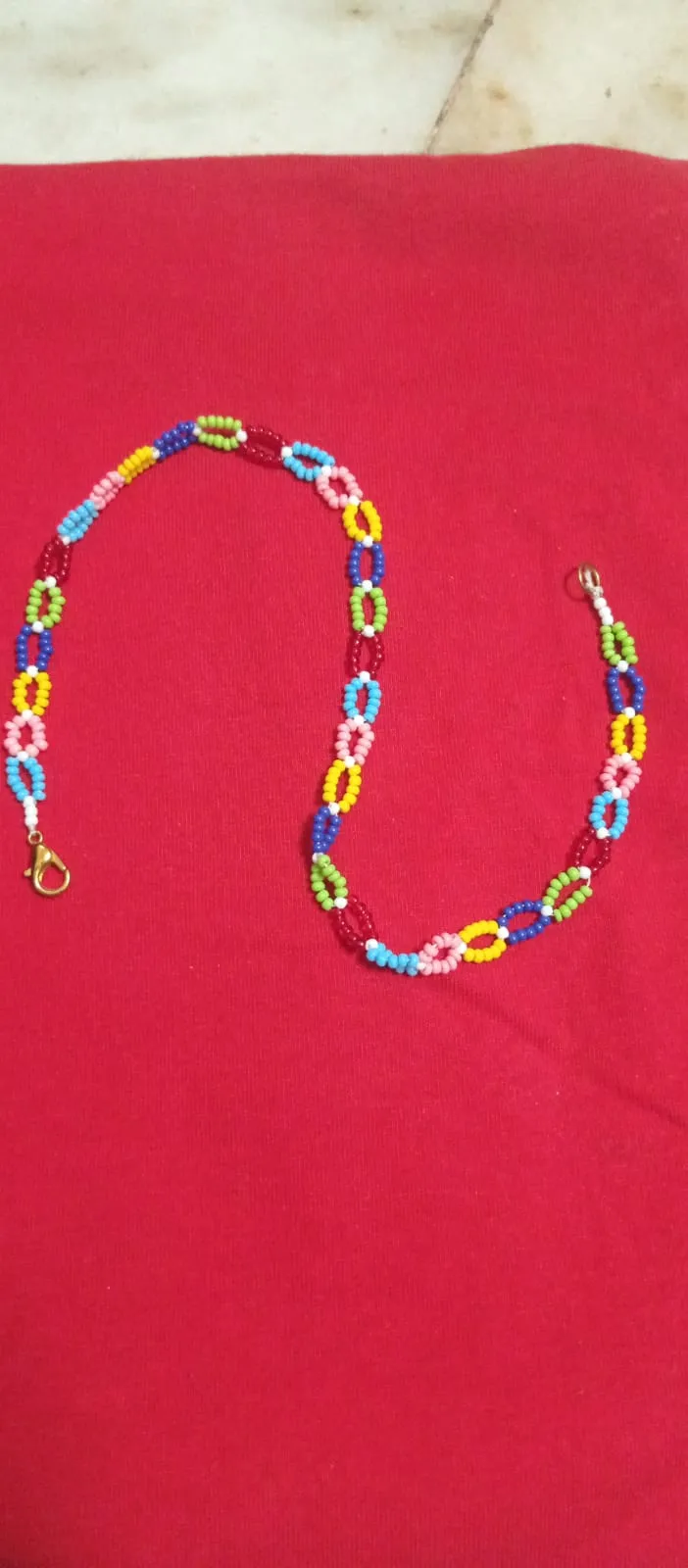 Anklet. Multi pastel colour. Traditional Handmade.