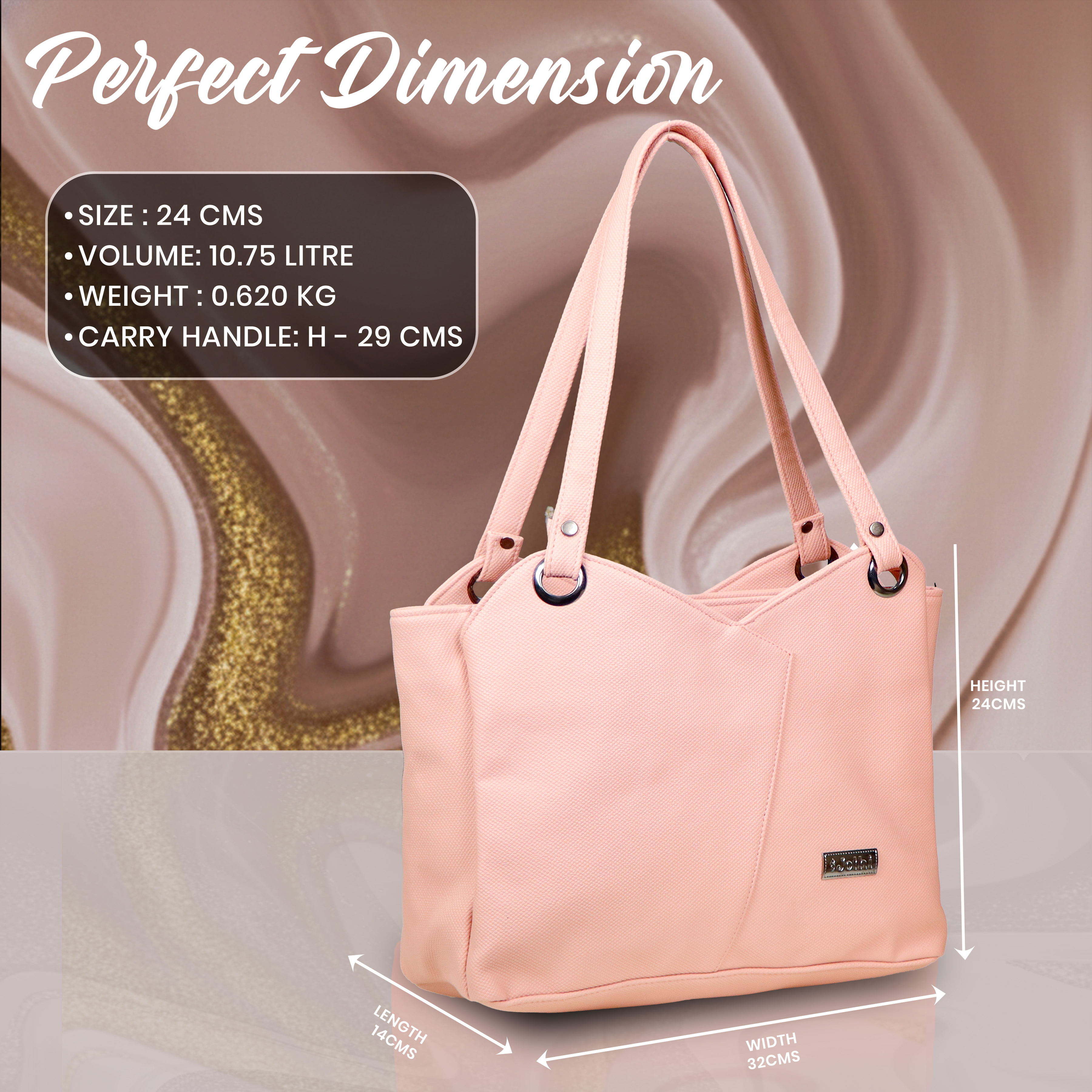 Jothi Belle Premium Women's Handbag | Multi-Compartment Synthetic Leather Tote | Elegant Pebbled Finish | Water-Resistant | Soft Base | 9 Colors Available view 2