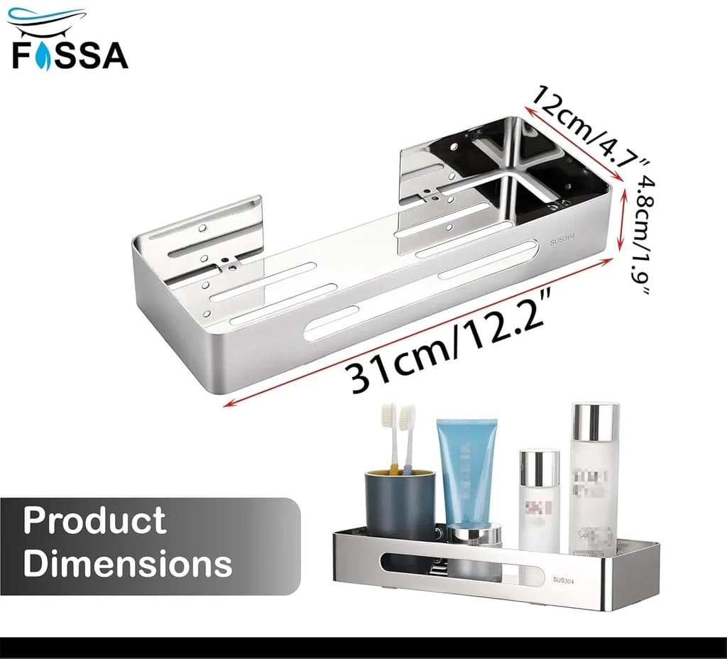 Square Stainless Steel Corner Shelf (Silver) 2 Set view 2