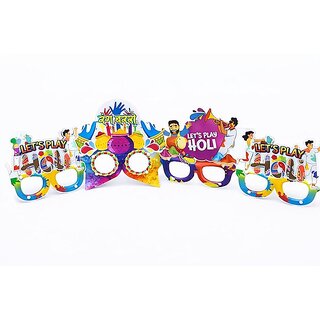 (6pcs set) Holi Party Fancy Glasses | Happy Holi Glasses | Photo Booth Props for Kids & Adults | Assorted Design view 2