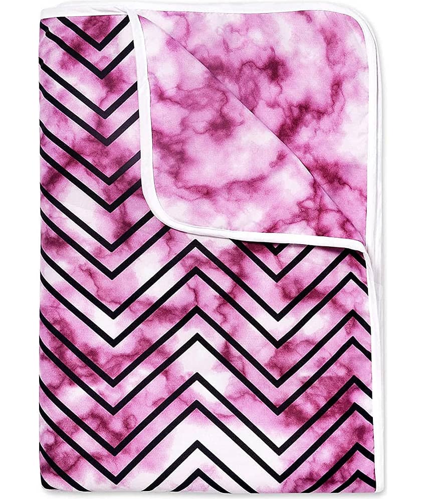 DIVINE CASA Single Polyester Pink Abstract Dohar view 2