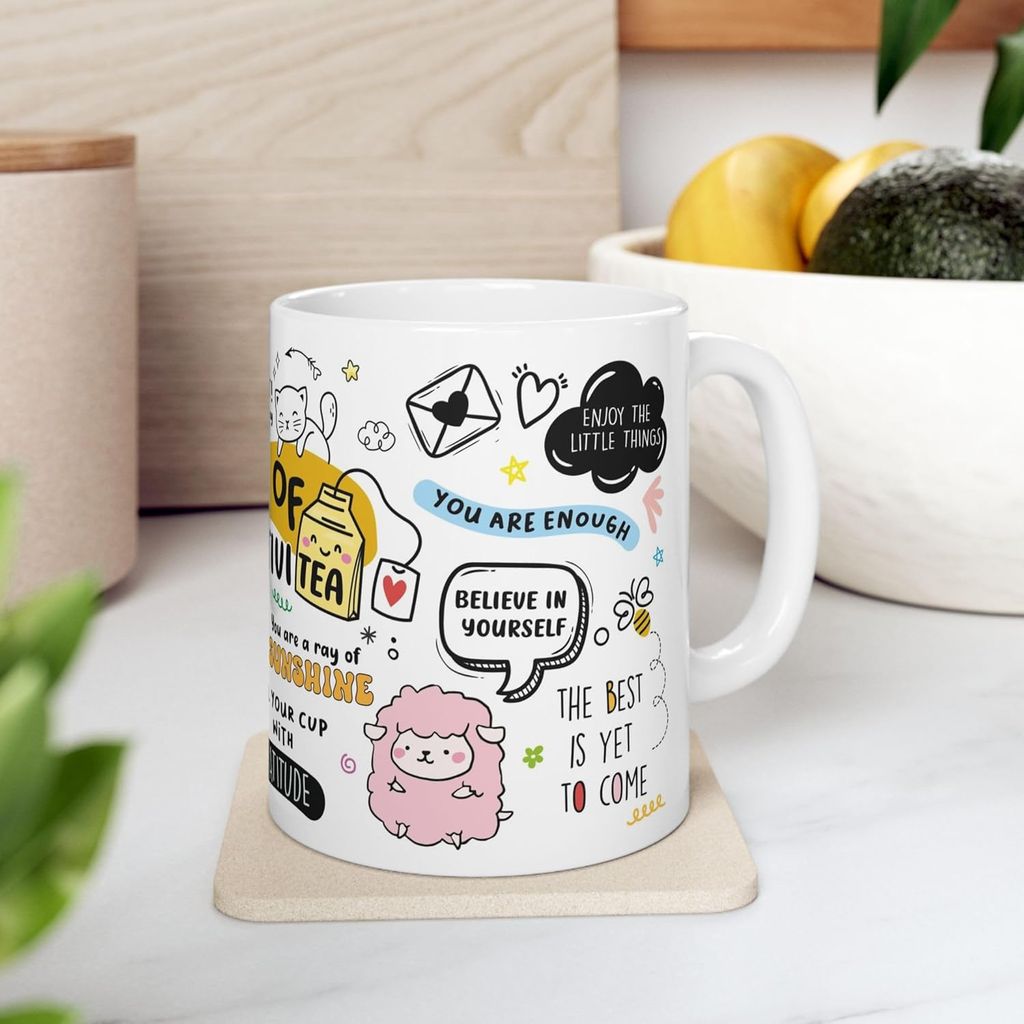 Mug of Positivity Printed Mug | Motivational Gift for Men, Women, Boss or Coworker | Positive Quote Coffee Mug | 330ml Ceramic Cup | Pack of 1 view 2