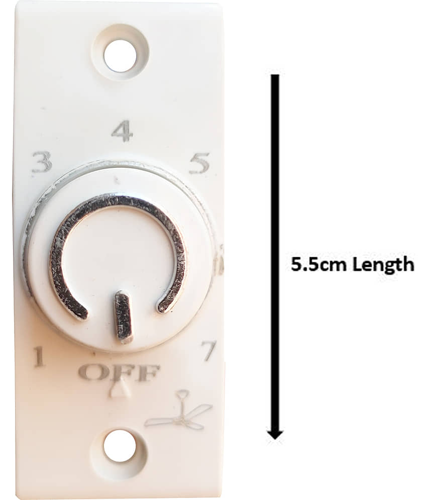 Hiru SWITCH 7 STEP - 6 PCS Chrome FAN REGULATOR for Home & Office Step-Type Button Regulator view 2
