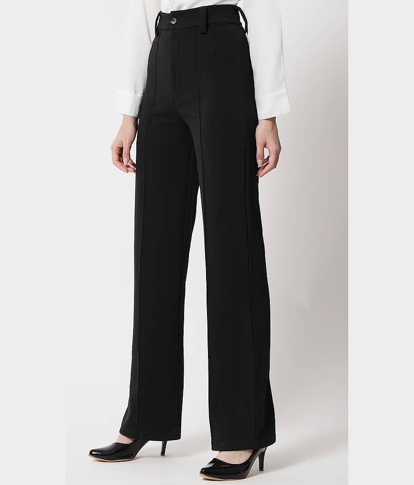 kotty Women Rayon Blend Casual Trousers ( Black ) view 2