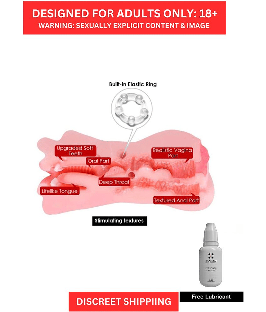 3D Mouth and Vagina Masturbator Sex Toys For Men + Free Lubricant view 2