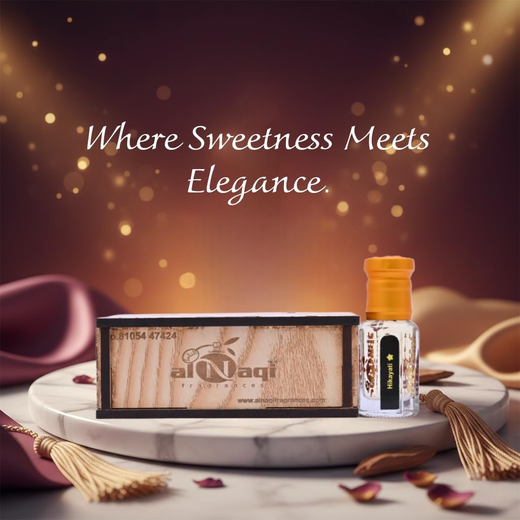 alnaqi fragrances Hikayati Attar| Perfume Oil Unisex | Alcohol-Free Arabian Attar Roll-On | Long-Lasting Concentrated Perfume Oil with Pink Pepper, Taif Rose, Oud & Vanilla Notes view 2