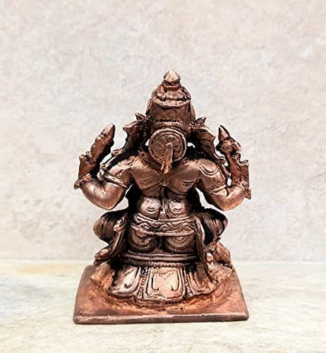 Searchers Paradise - Copper Idols Ganesh ,2.75 inches, Copper Handmade 310 Grams, Patina Antique Finish, Pack of 1 Piece view 2