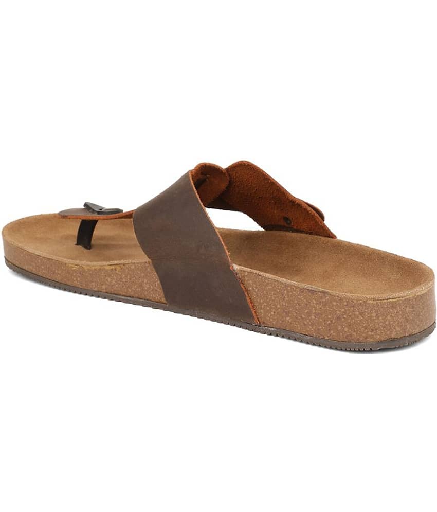 Bata Brown Men's Thong Flip Flop view 2