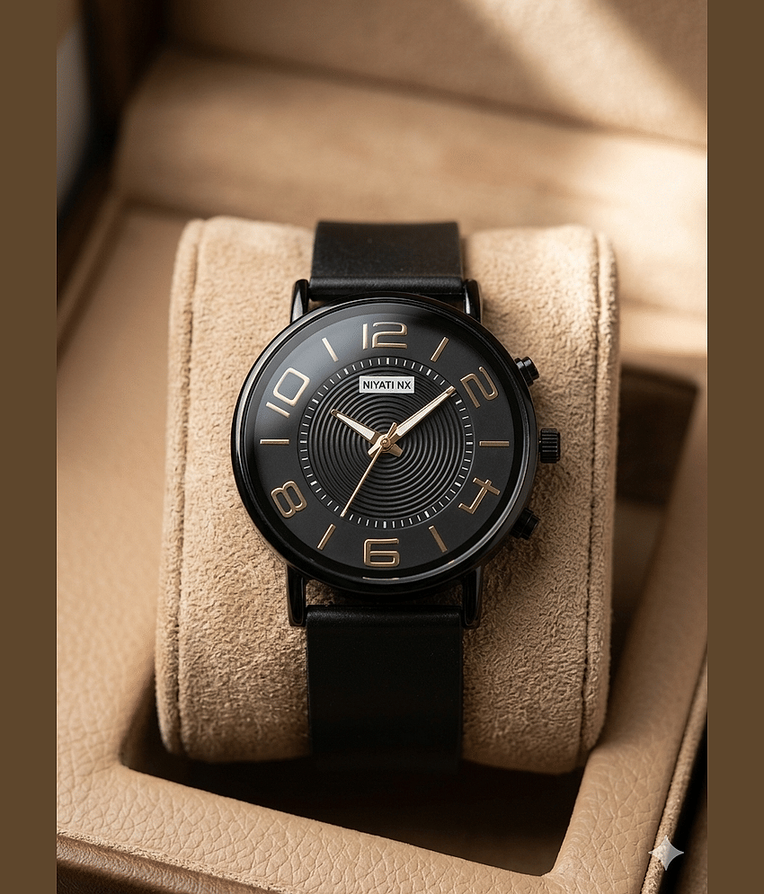 niyatifab Black Silicon Analog Men's Watch view 2