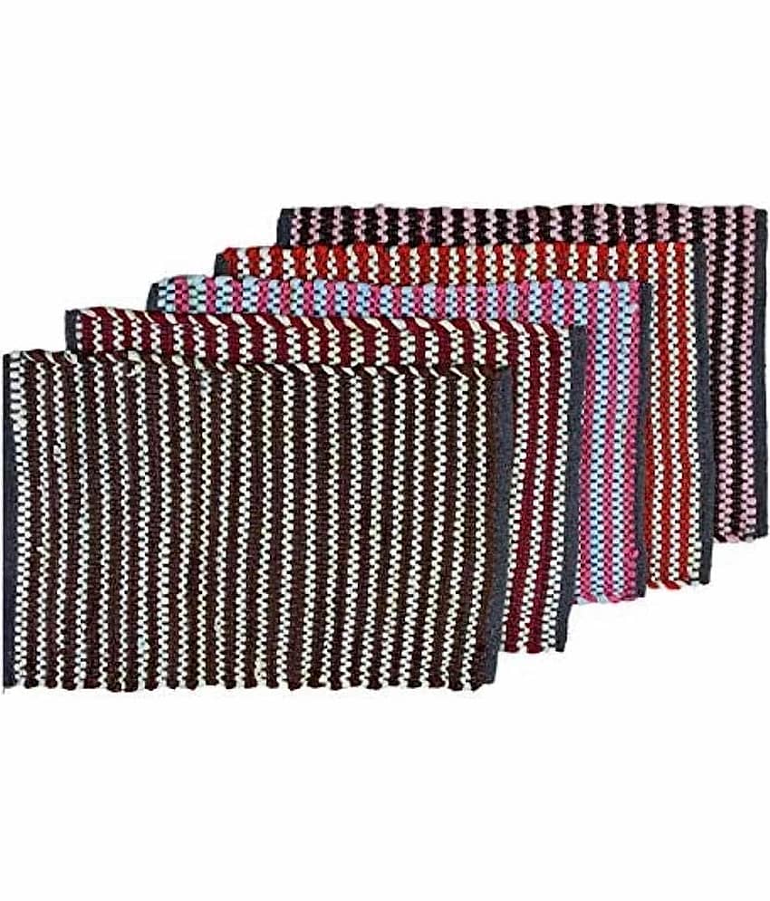 AMRO Beautility Needs - Regular Cotton Door Mat ( 40 X 60 cm ) Set of 5 - Multi view 2