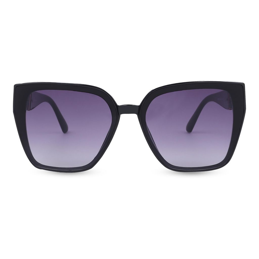 Eyenaks Premium Leather Sunglass For Women | UV400 Protection | Elegant Leather Design | Pack Of 1 (Black) view 2