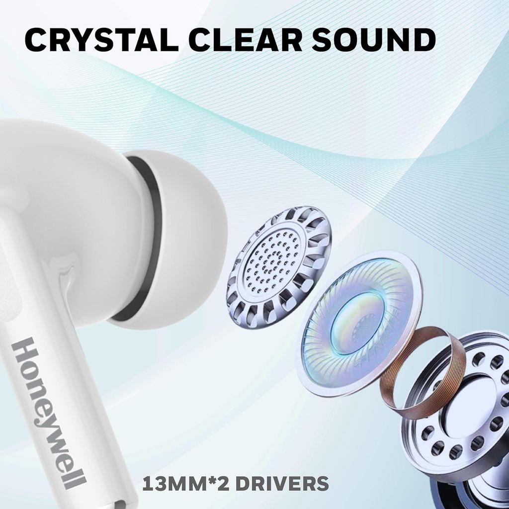 Honeywell Moxie V1200 Bluetooth TWS Earbuds -white view 2