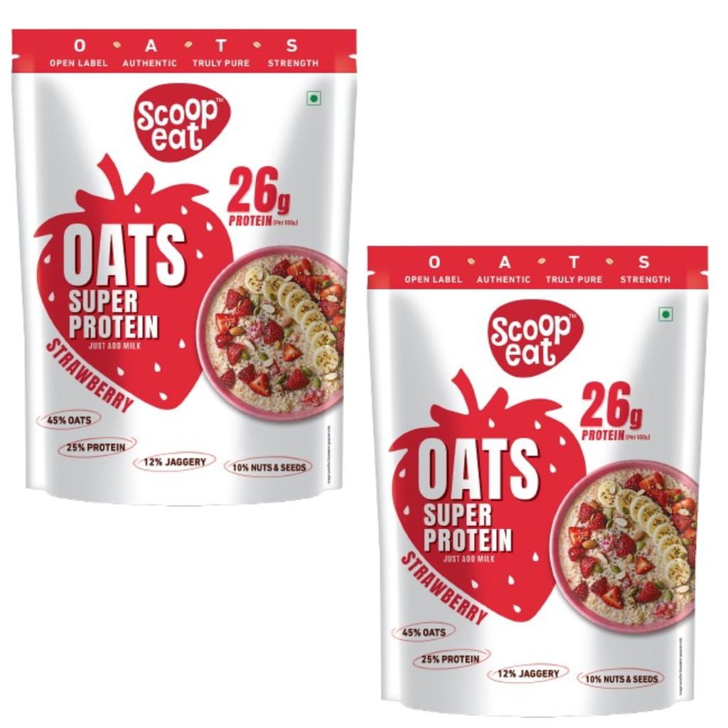 Scoopeat Assorted Oats pack of 2 - 26g Super High Protein Strawberry Oats