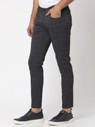 Mufti Stretch Cotton Jeans Ankle Length Charcoal Chinos view 2