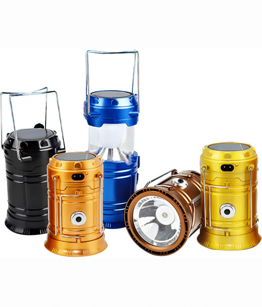 Rock Light 12W Emergency Light Solar Lantern .Torch ,Mobile Charging Golden - Pack of 1 view 2