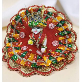 Vibrant Laddu Gopal Dress with Matching Pagdi | Bandhani Print Kanha Ji Poshak view 2