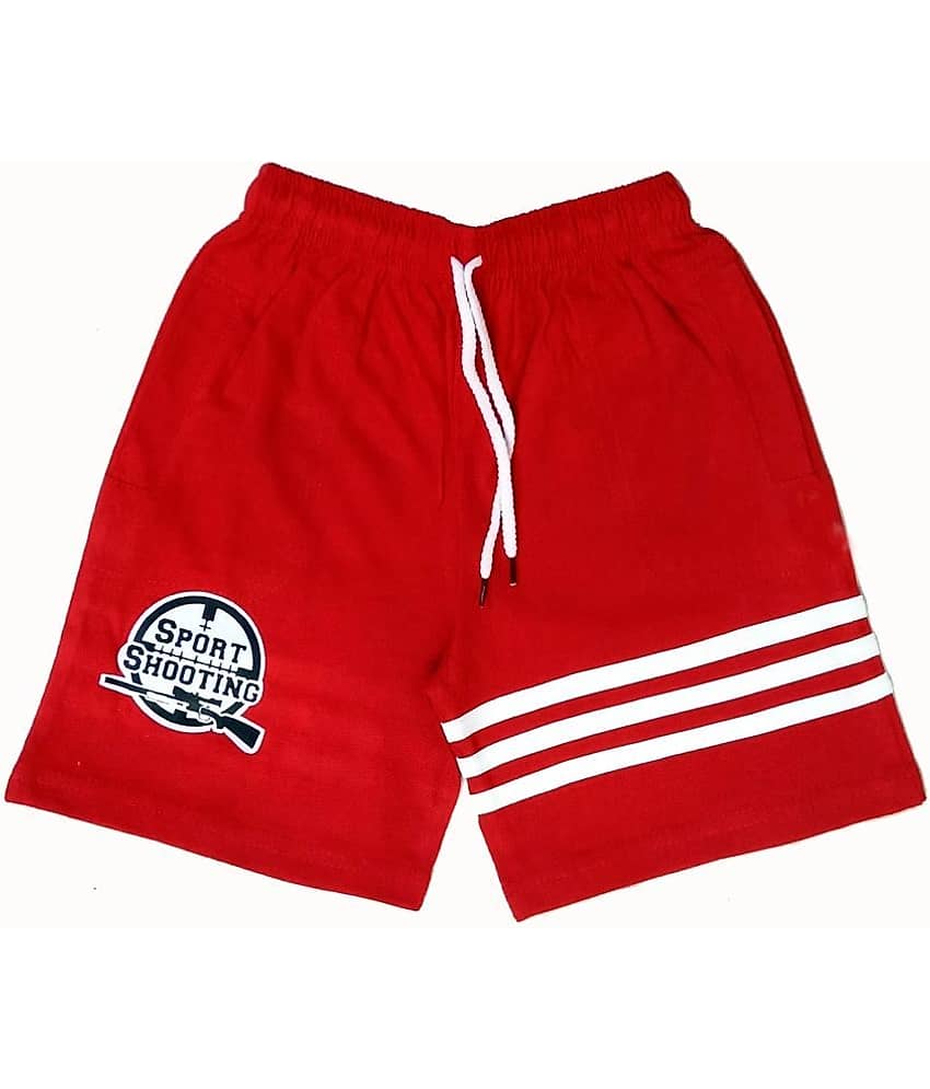 atlans Pack of 3 Cotton Blend Shorts For Boys ( Red ) view 2