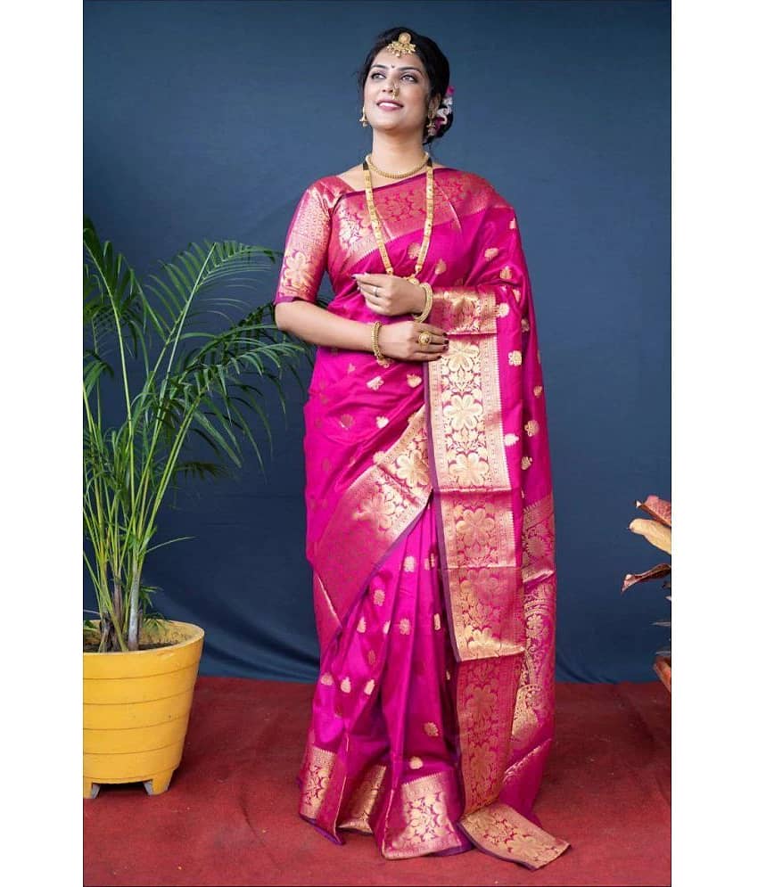 SareeQueen Art Silk Embellished Saree With Unstitched Blouse Piece ( Green )