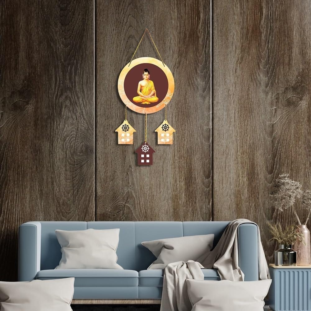 Charmor Lord Budha Printed Decorative Wall Hanger for Home | Office | Living Room | Gifts | Bedroom | Door Hanging | Modern Wall Art | Door Hanging (WH3614) view 2