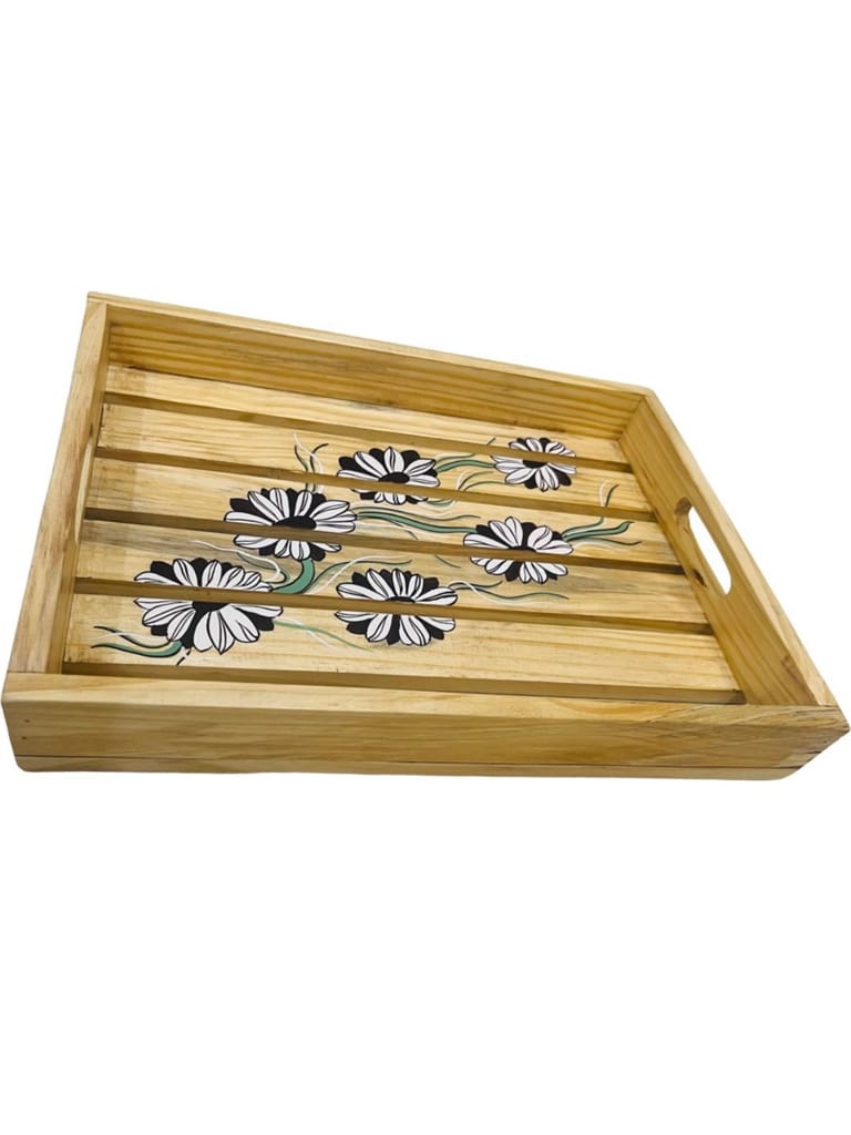 Wooden serving tray/ Pine Wood Handpainted Trays for Your Kitchen and Dinning Decor view 2