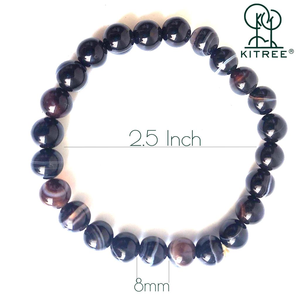 KITREE NATURAL SULEMANI HAKIK BRACELET 8MM ROUND FOR UNISEX (BLACK COLOR) view 2