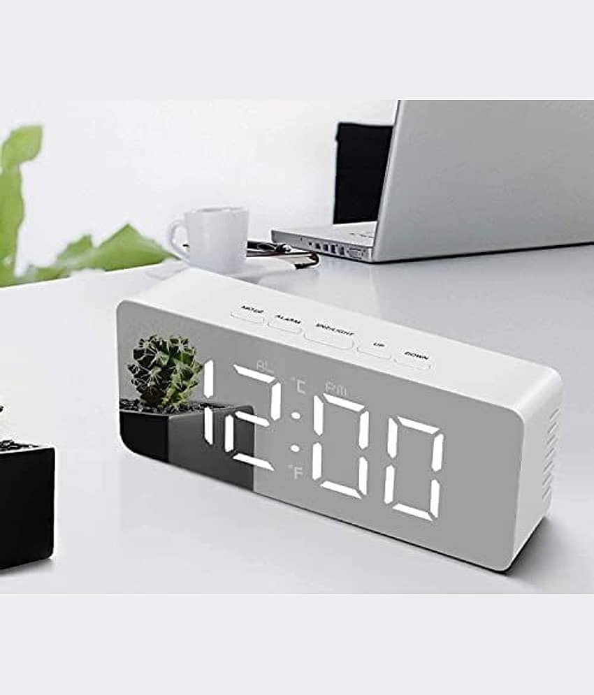 FIVANIO Digital Plastic Rectangular Table Clock - Pack of 1 view 2