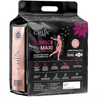 CAILIN CARE Sanitary Pads for Women with Wings | Dry-net Soft & Comfortable Sanitary Napkins for Day & Night Protection - XXXL (combo pack of 1 40 PCS) view 2