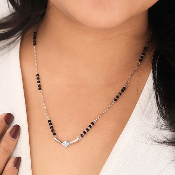 Silver Tiny Stellar Mangalsutra view 2