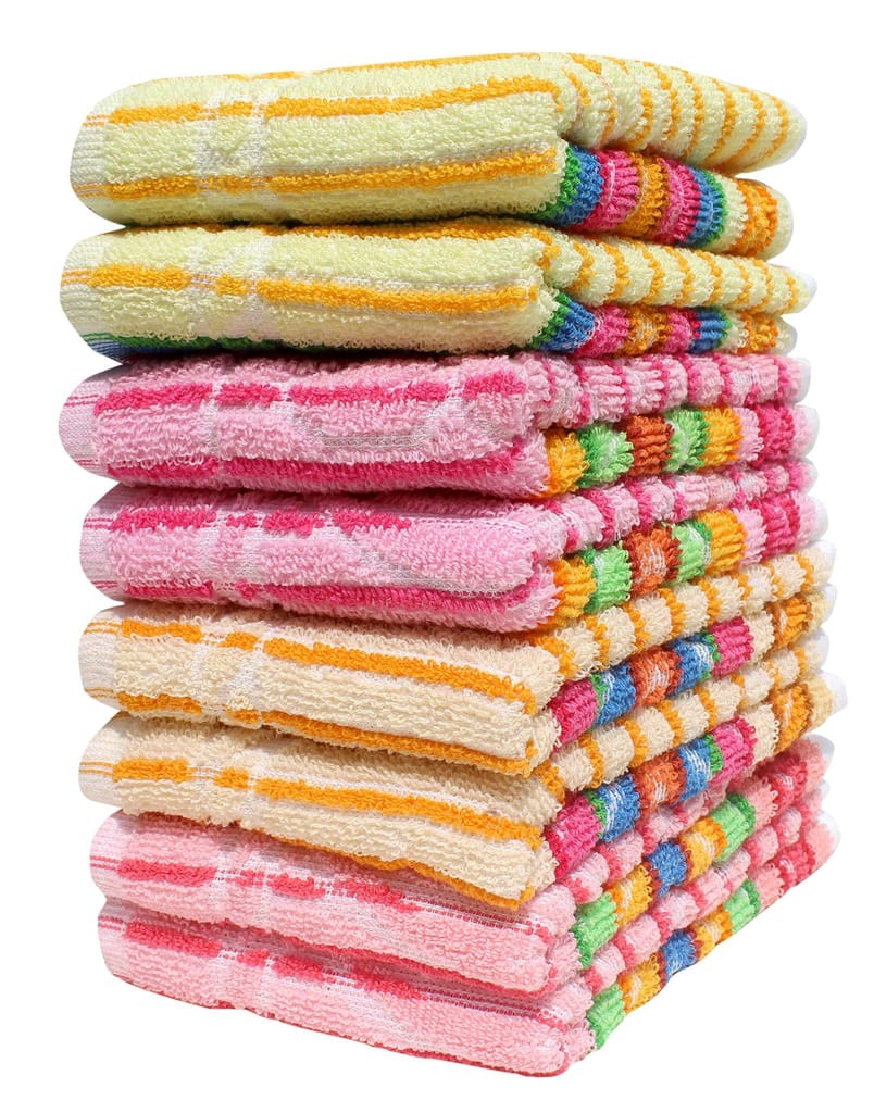 Mandhania Dailyuse Soft Cotton Hand Towels, 35x53 cm Pack of 8 (SHT803) view 2