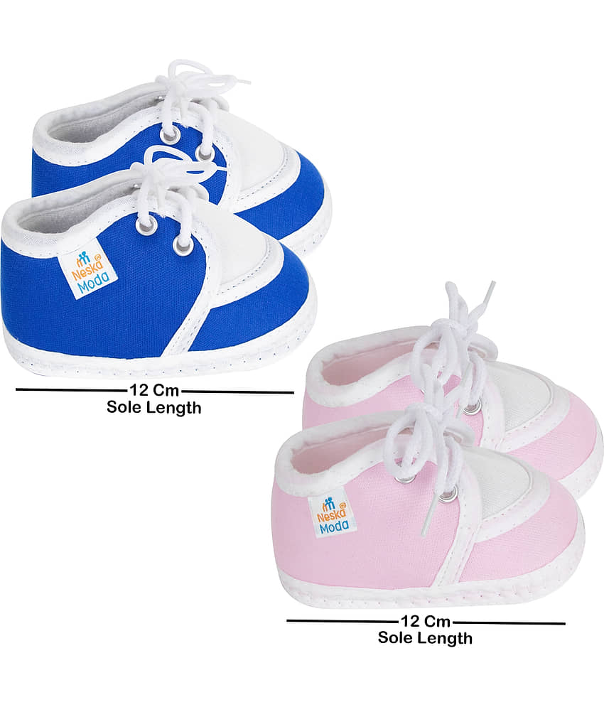 Neska Moda Unisex Set Of 2 Pair Booties for 9 to 12 Months (Pink,Blue) -BT9andSK137 view 2