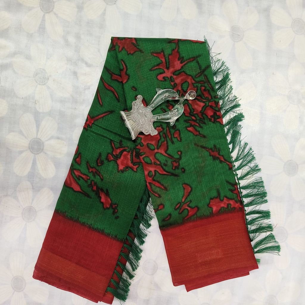 Silk Cotton Saree with Blouse view 2