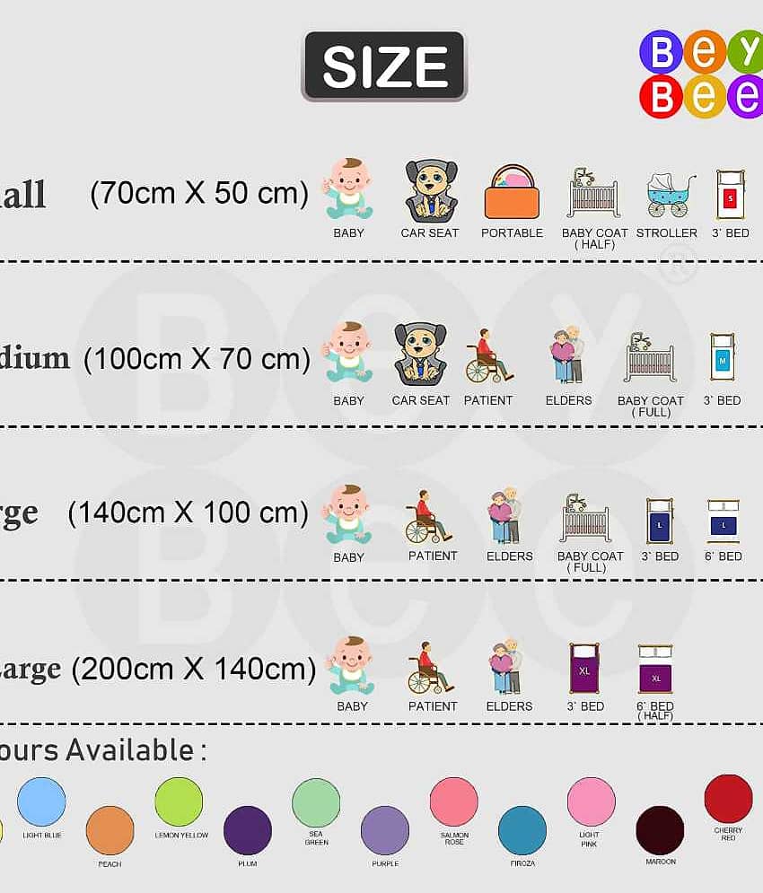 BeyBee Waterproof Baby Bed Protector Dry Sheet for New Born Babies (Large (140cm X 100cm), Gold) view 2
