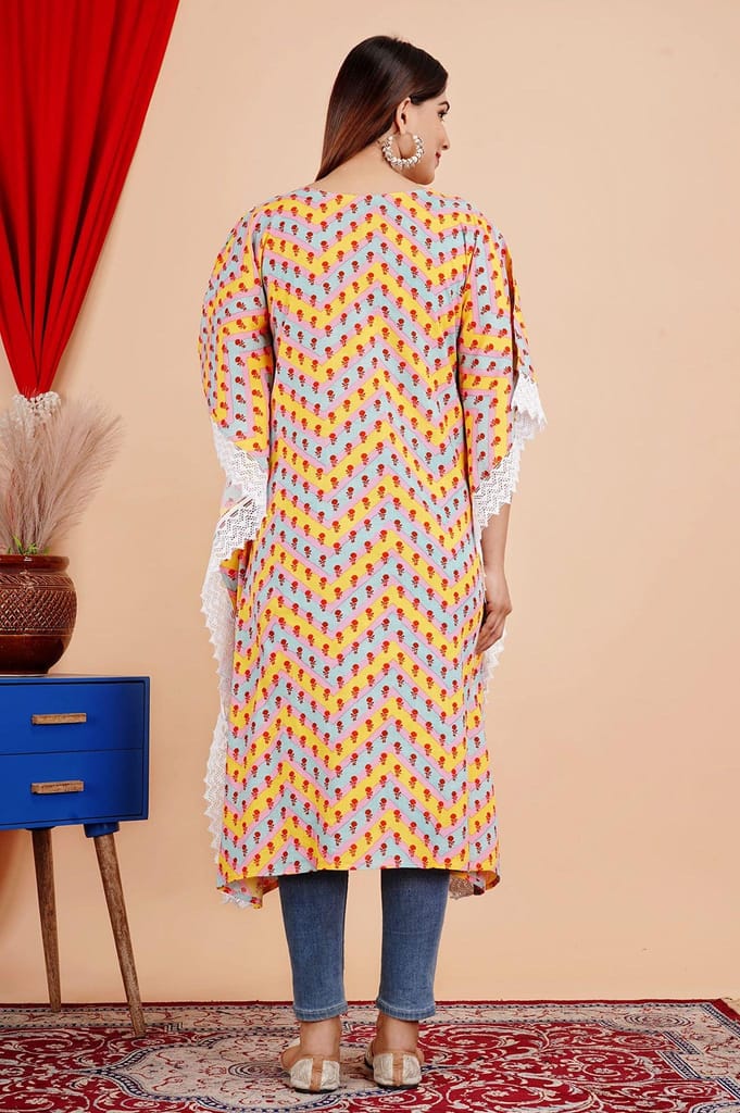 MANMAYEE Women's Rayon Printed Kaftan | Kaftan's view 2