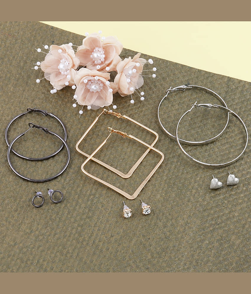 Silver Shine - Multi Color Stud Earrings ( Pack of 1 ) view 2