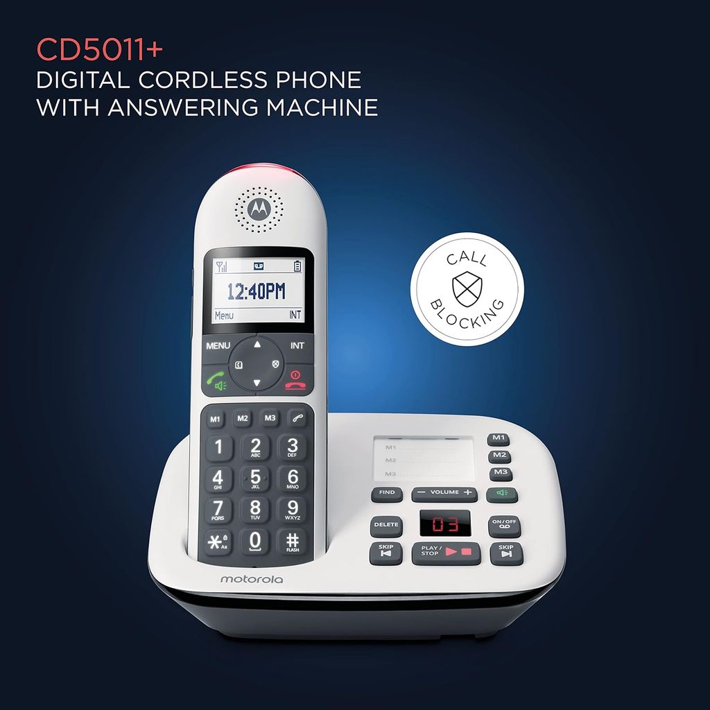 Motorola CD5011+ Digital Cordless Telephone with Answering Machine view 2