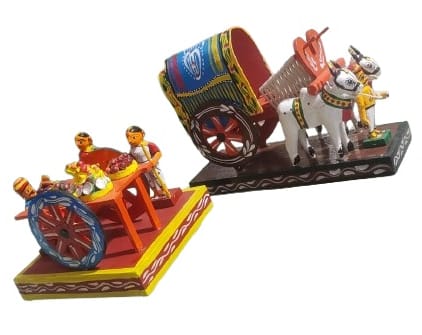 Handmade Indian Wooden Vegitable Cart Toy - Traditional Craft view 2