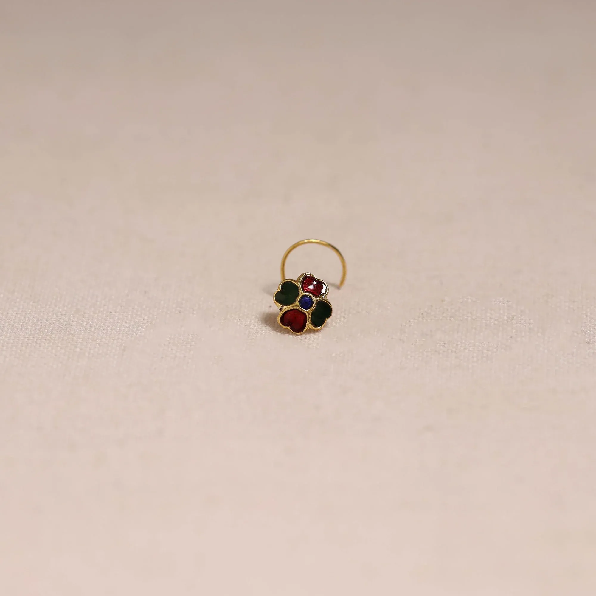 Multicolor - Handcrafted Paka Meenakari Nosepin 186 view 2