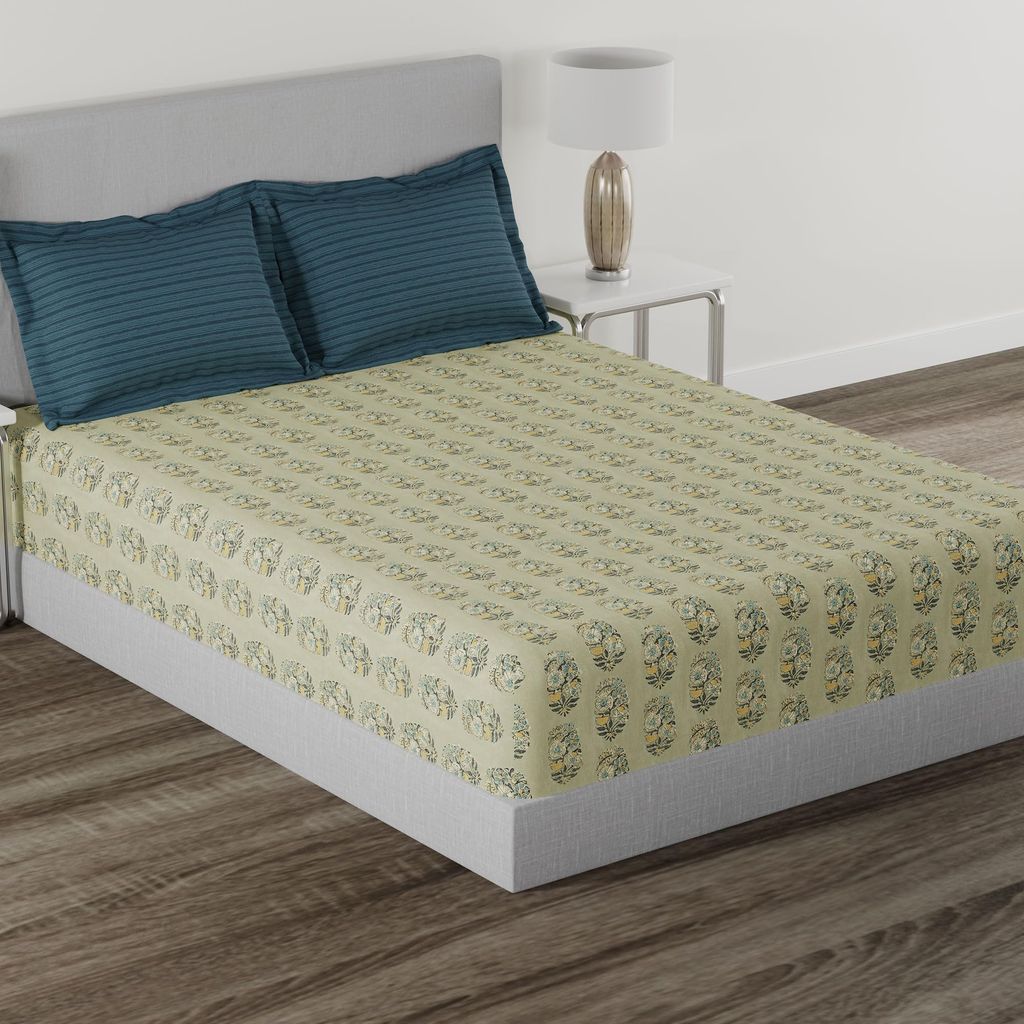 Trident Home Essential Bedsheet, 144 Thread Count, 100% Cotton, Bedsheet, Soft Finish Sheet Set view 2