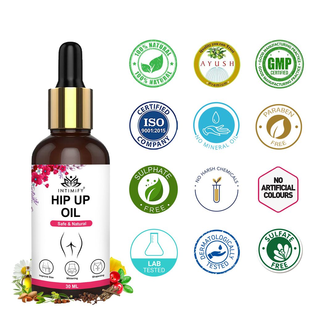 Intimify Hip Up Oil for Hips Enlargement, Bum Firming, Hips UpLifting, Bum Tightening, Bum Shape Improvement, Bum Size Increase view 2