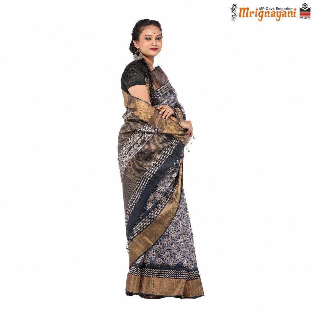 HANDLOOM KOSA SAREE WITH BLOUSE (SKU - 3H0201120622, SAREE - 1187) view 2
