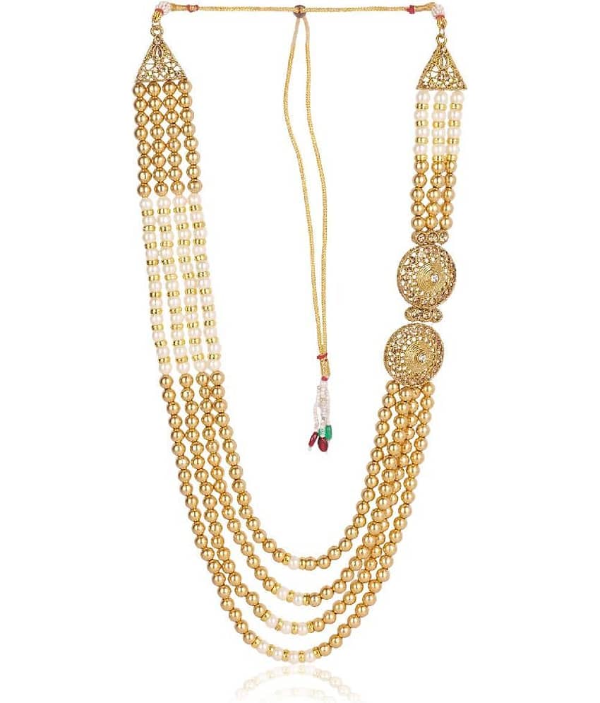 Pearl beads Dulha groom sherwani Necklace/Moti Mala for Men for wedding | Exquisite Groom Mala | Perfect for Grooms view 2