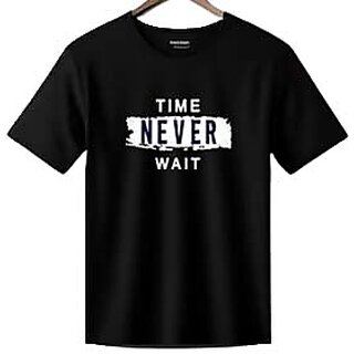 Nture Nest Mens Black Graphic Print Round Neck Bamboo Fabric T-Shirt view 2